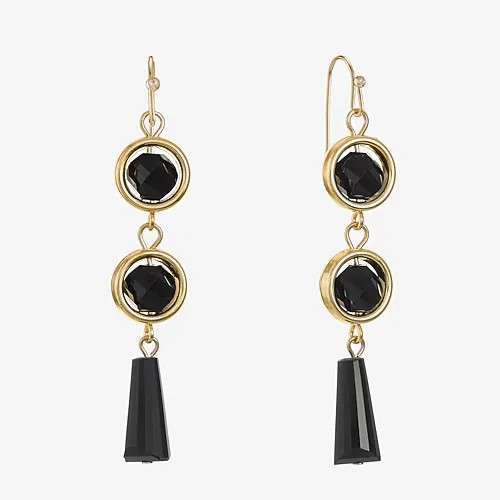 Mixit Womens Drop Earrings, One Size, Black
