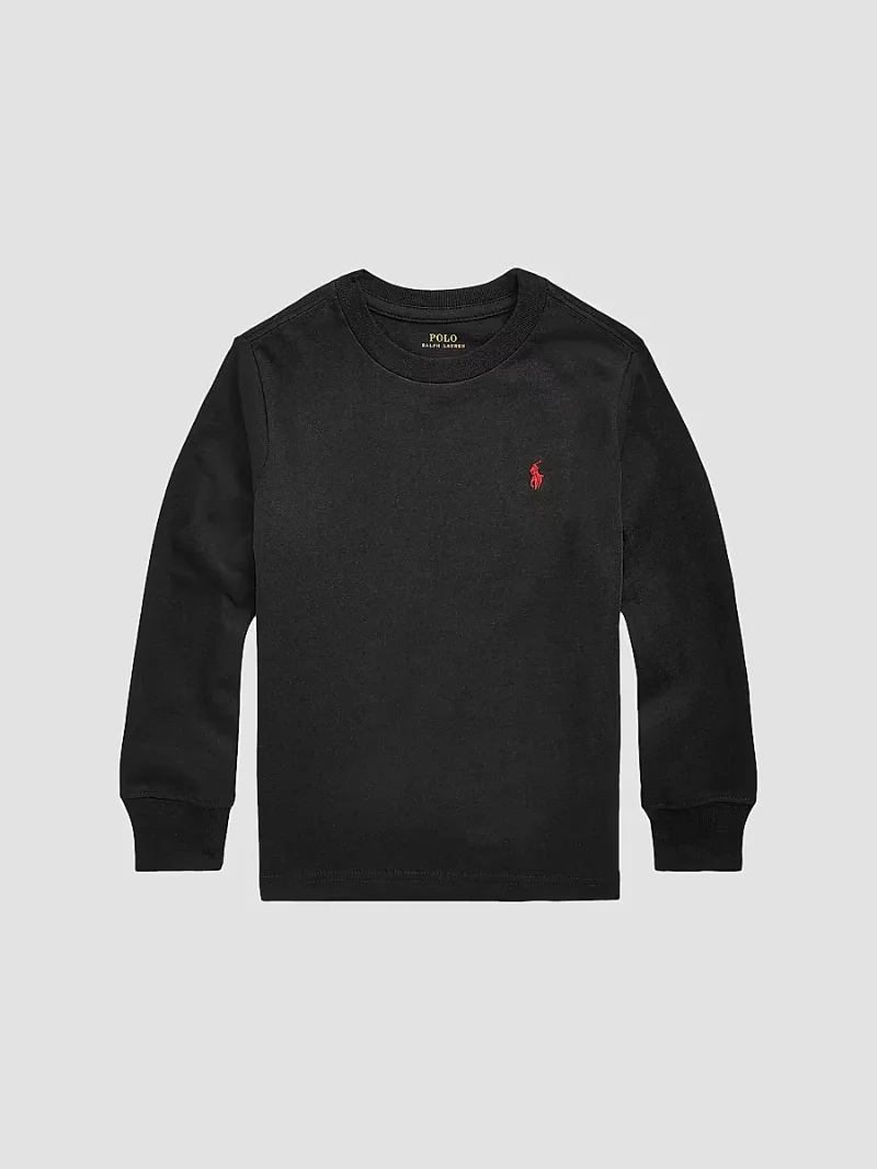 Little Boy's & Boy's Cotton Jersey Long-Sleeve T-Shirt - Black - Size 5