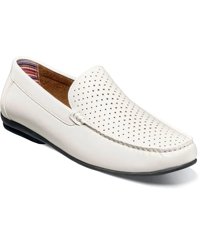 Stacy Adams Men's Conroy Perfed Slip On Shoe - White