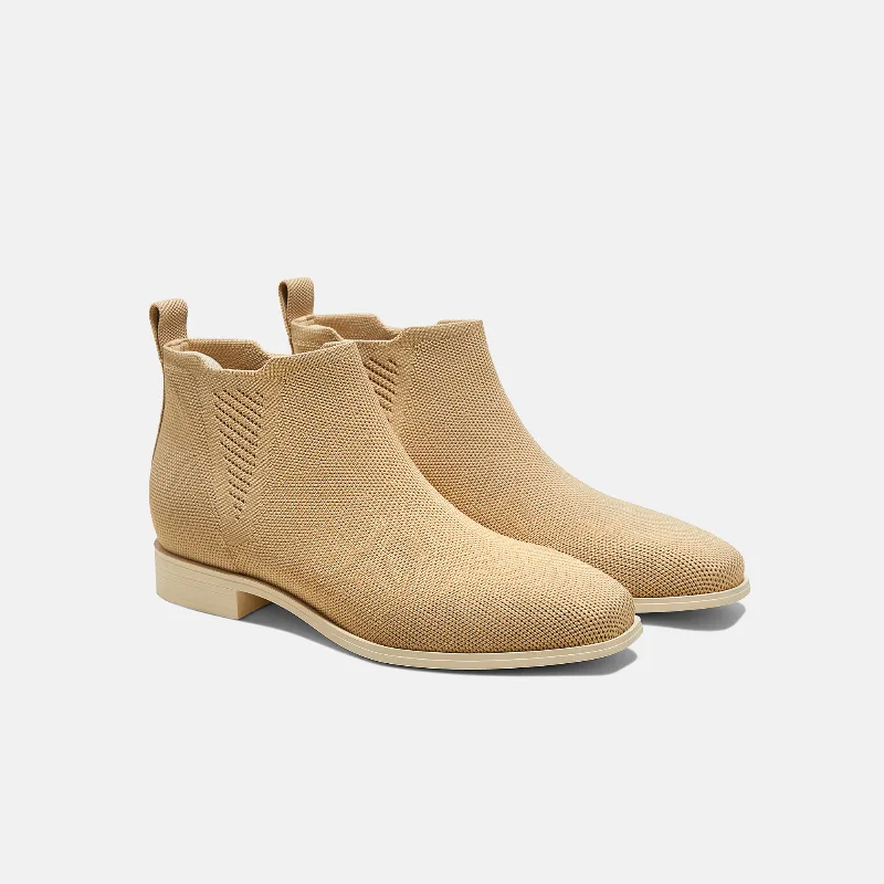 VIVAIA Square-Toe Slip-On Chelsea Boots (Ryan Slip-On)|NUDE PEACH|US 5