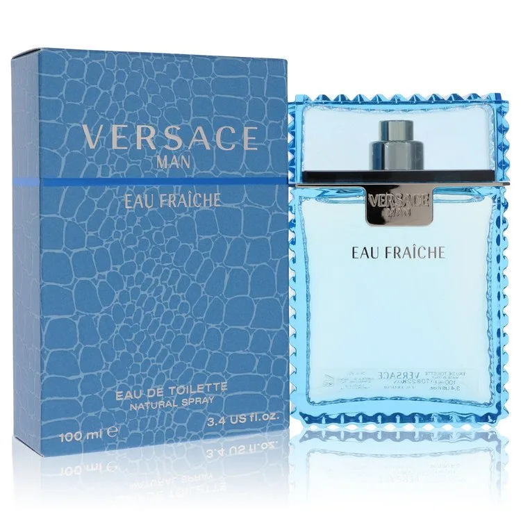 Versace Man Cologne 3.4 oz Eau Fraiche EDT Spray (Blue) for Men