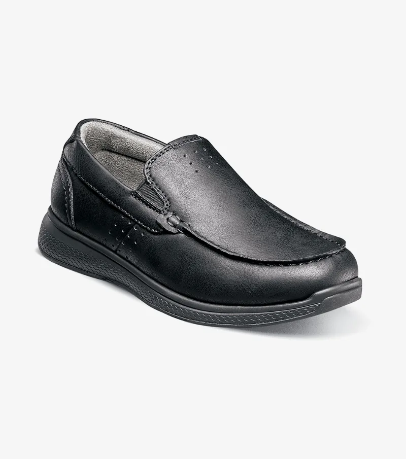 Florsheim Shoes Crossover Jr. Boys Moc Toe Slip On Sneaker Black Size 2 Little Kid
