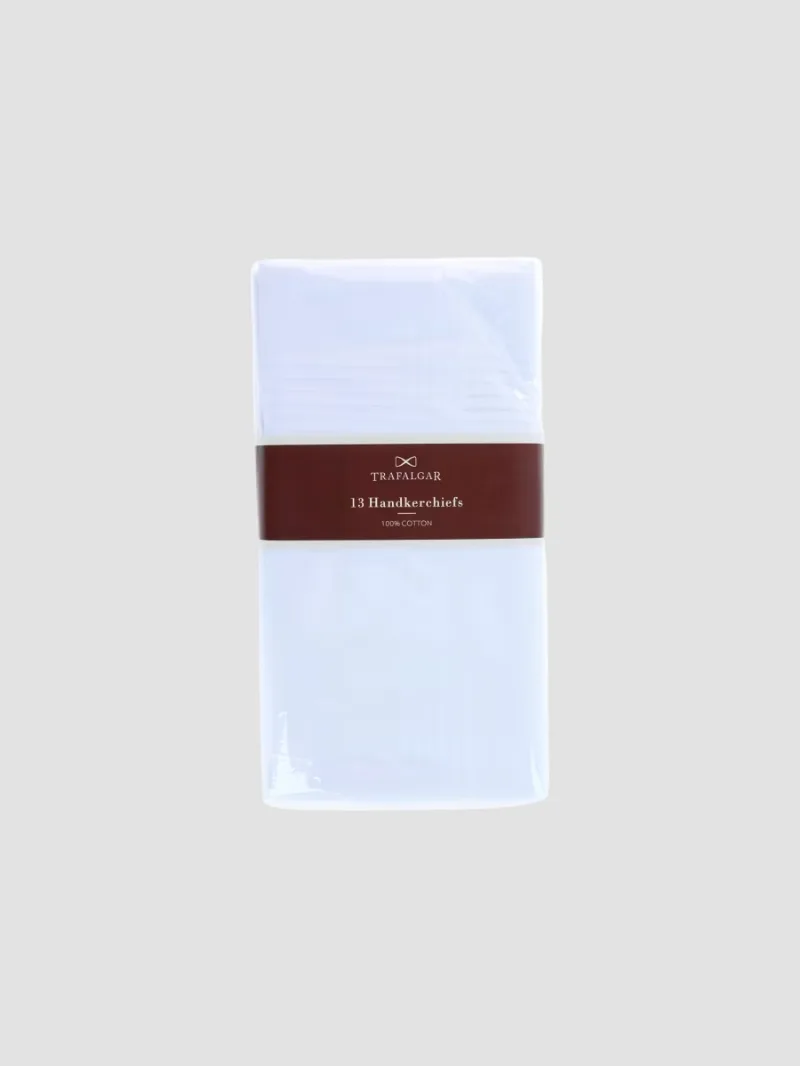 Men Cotton Handkerchief 13-Piece Set - White