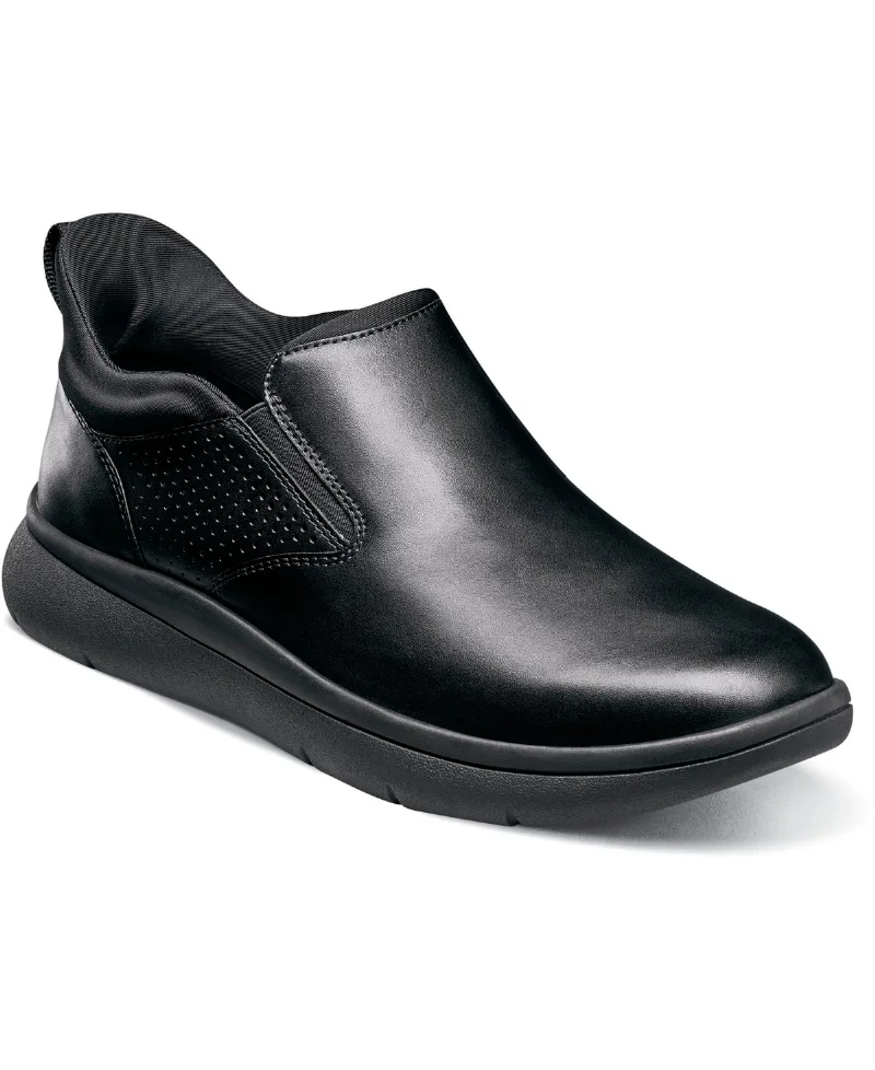Florsheim Men's Fleet Plain Toe Slip On Sneaker - Black
