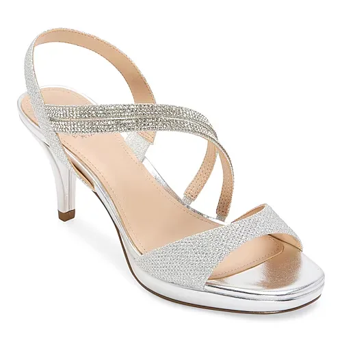 I. Miller Womens Bria Heeled Sandals, 9 1/2 Medium, Silver