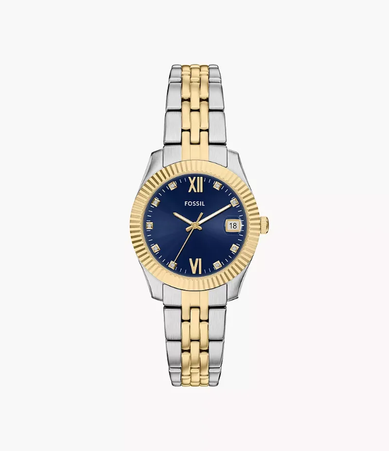 Montre Scarlette 33 mm à trois aiguilles en acier inoxydable bicolore