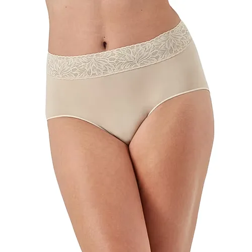 Bali Comfort Revloution Womens Average + Full Figure Seamless Brief Panty Dfmlbf, 5, Beige