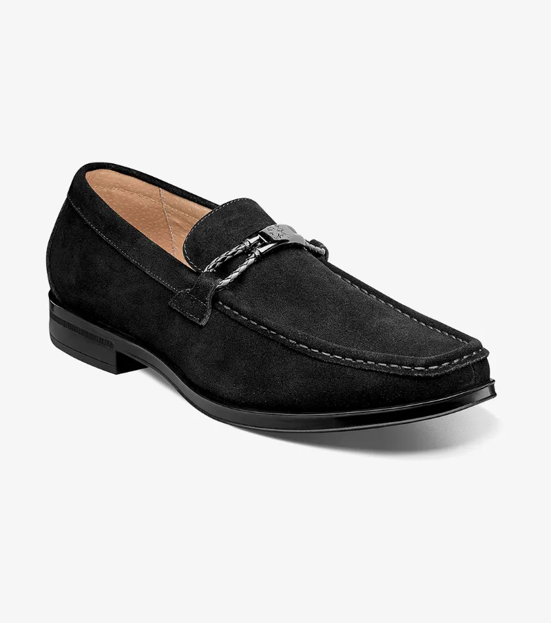 Stacy Adams Shoes Neville Moc Toe Bit Slip On Black Suede Size 13