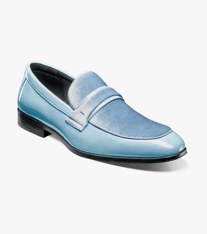 Stacy Adams Shoes Spratley Moc Toe Saddle Slip On Light Blue Size 7