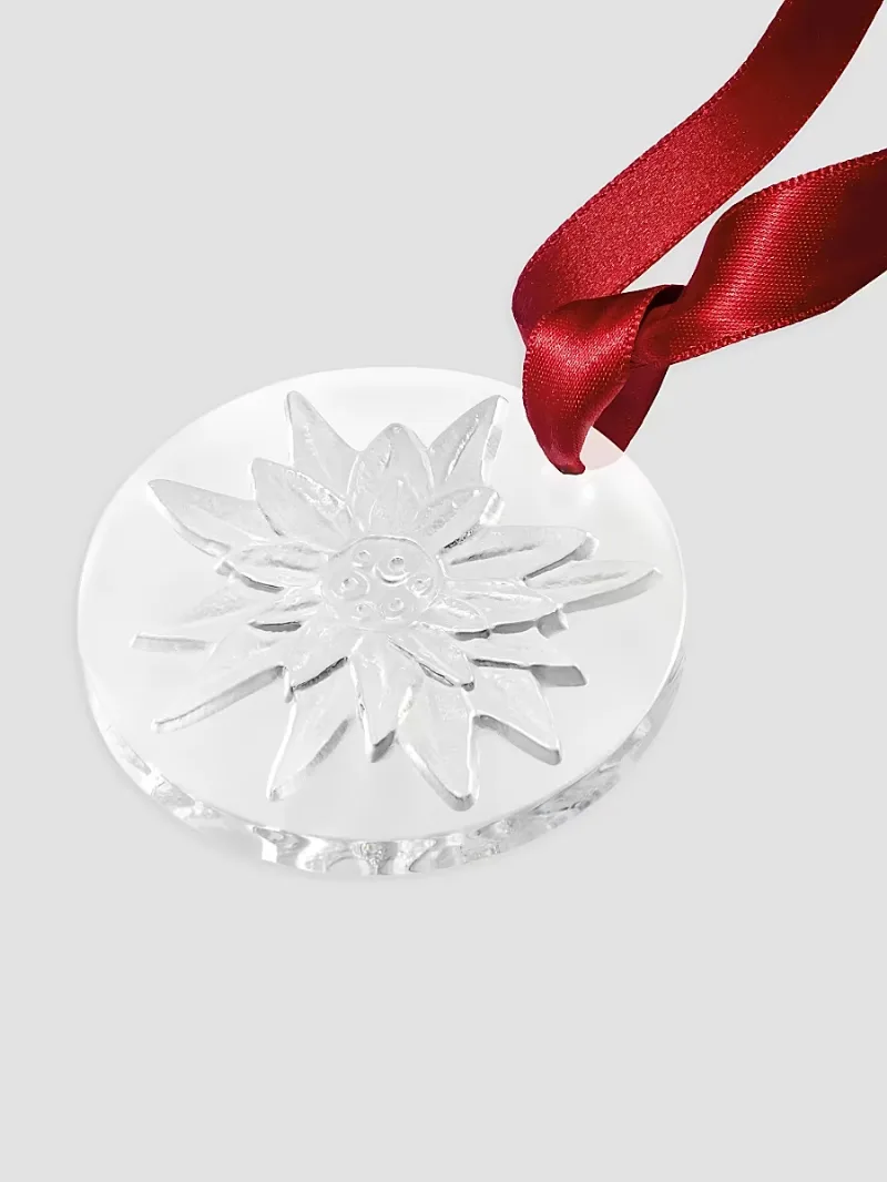 Lalique Edelweiss Crystal Ornament - Clear