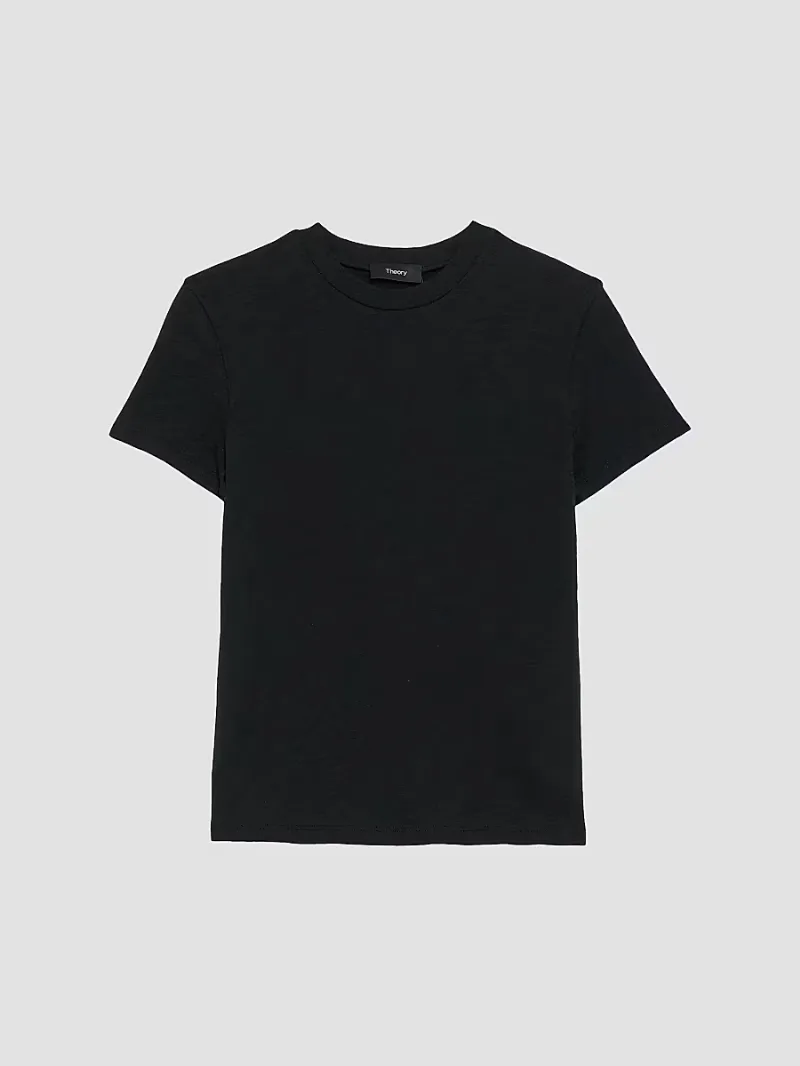 Theory Women's Tiny Tee Fitted Cotton T-Shirt - Black - Size XS