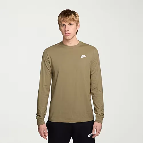 Nike Club Mens Crew Neck Long Sleeve Quick Dry Active Big and Tall T-Shirt, 4x-large Tall, Beige