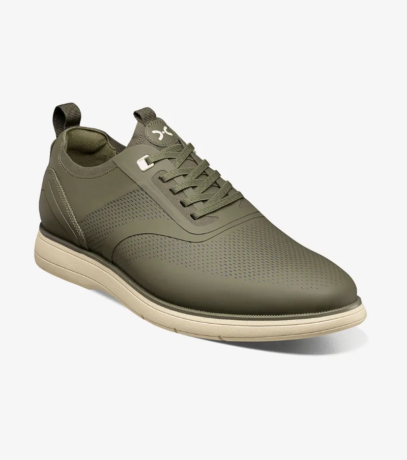Stacy Adams Shoes Everidge Plain Toe Elastic Lace Up Olive Size 7.5