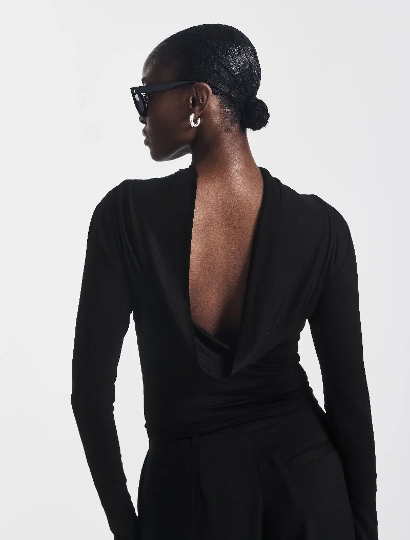 Anjea Reversible Top in Black - MicroModal Ninety Percent