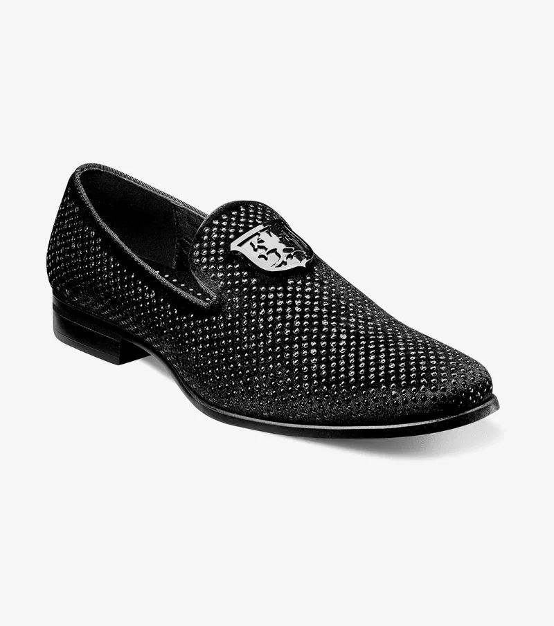 Stacy Adams Shoes Swagger Studded Slip On Black Size 11.5