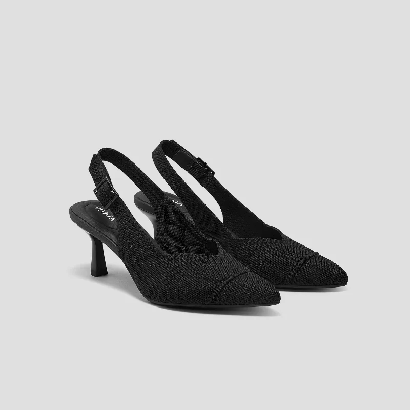VIVAIA Pointed-Toe Slingback Heels (Addison)|BLACK|US 10