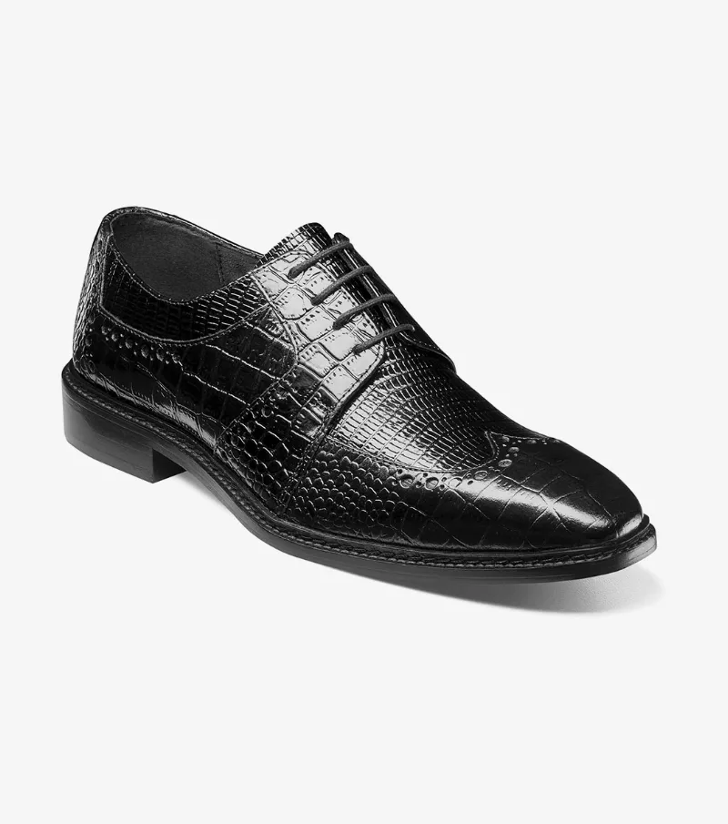 Stacy Adams Shoes Travato Wingtip Oxford Black Size 14