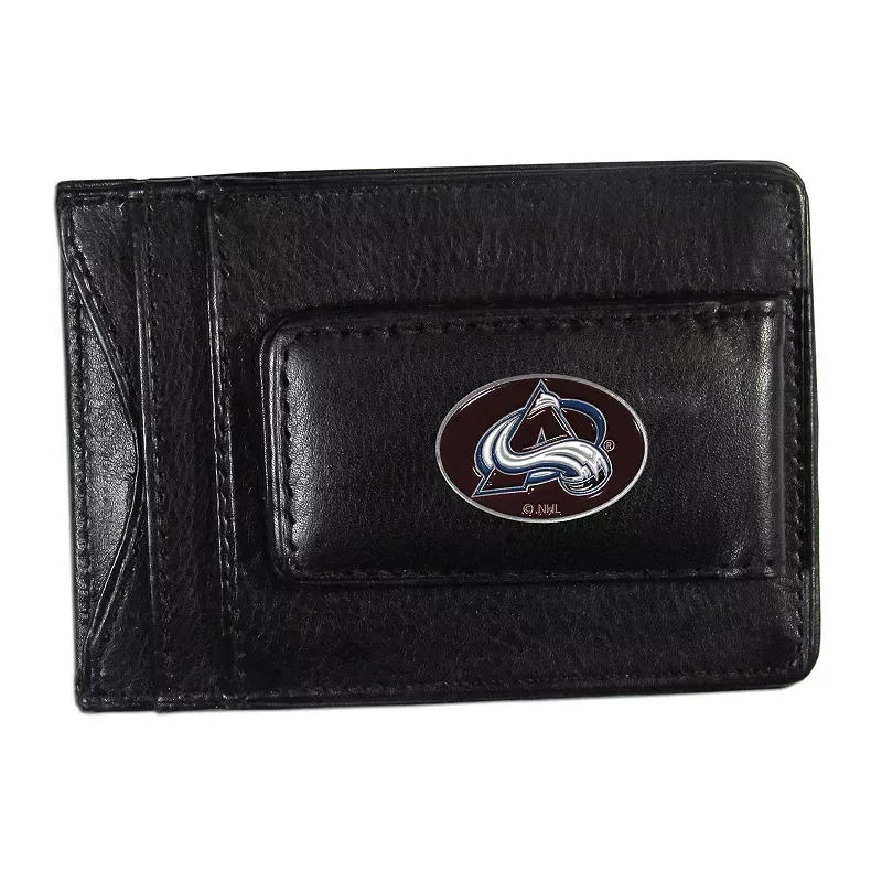 NHL Colorado Avalanche Black Leather Cash & Card Holder