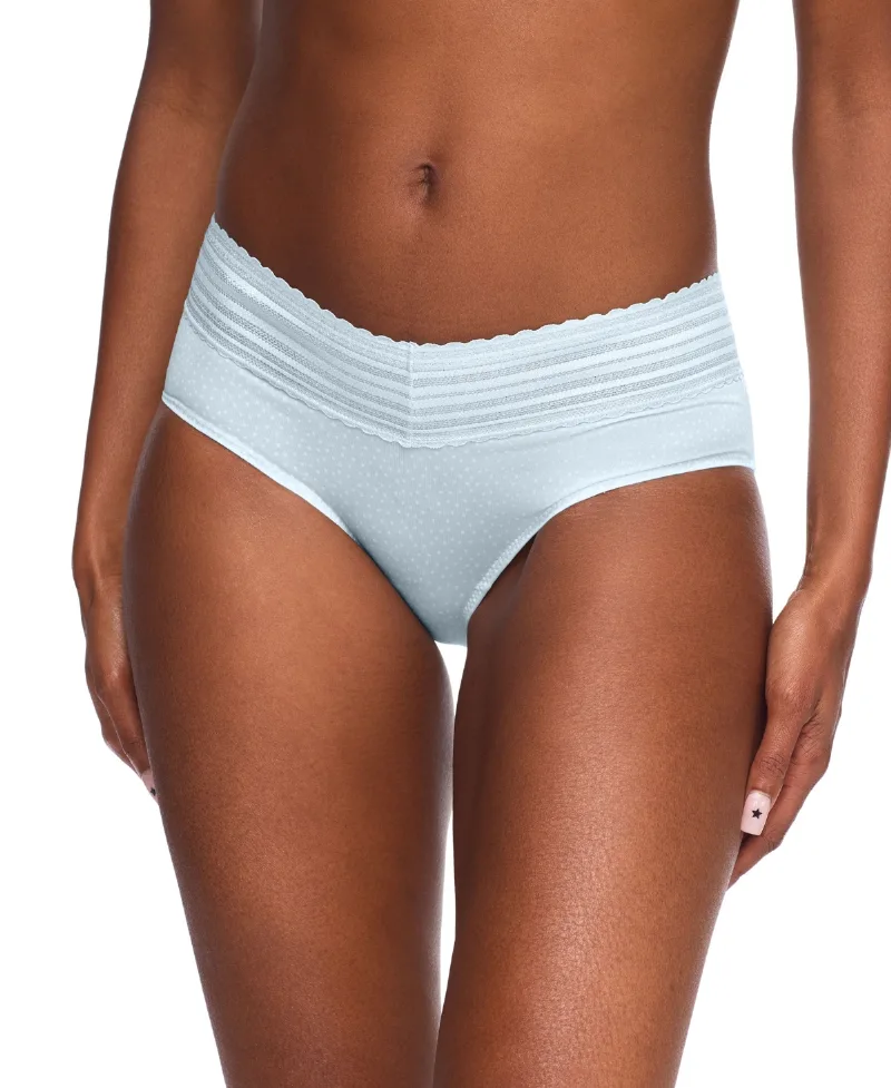 Warner's No Pinching No Problems Lace Hipster Underwear 5609J - Ballad Blue Dot Print