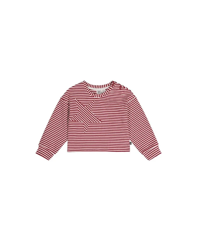 Deux par Deux Big Girls 6-14 Soft Jersey Top - Red and white stripes