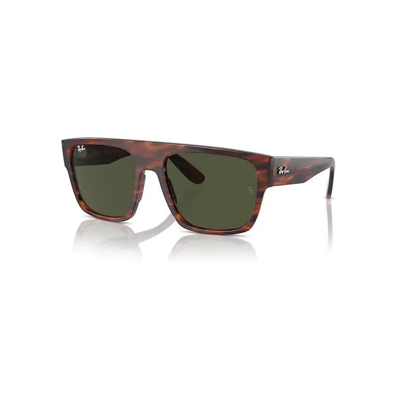 Ray-Ban Drifter Sunglasses Striped Havana Frame Green Lenses 57-20