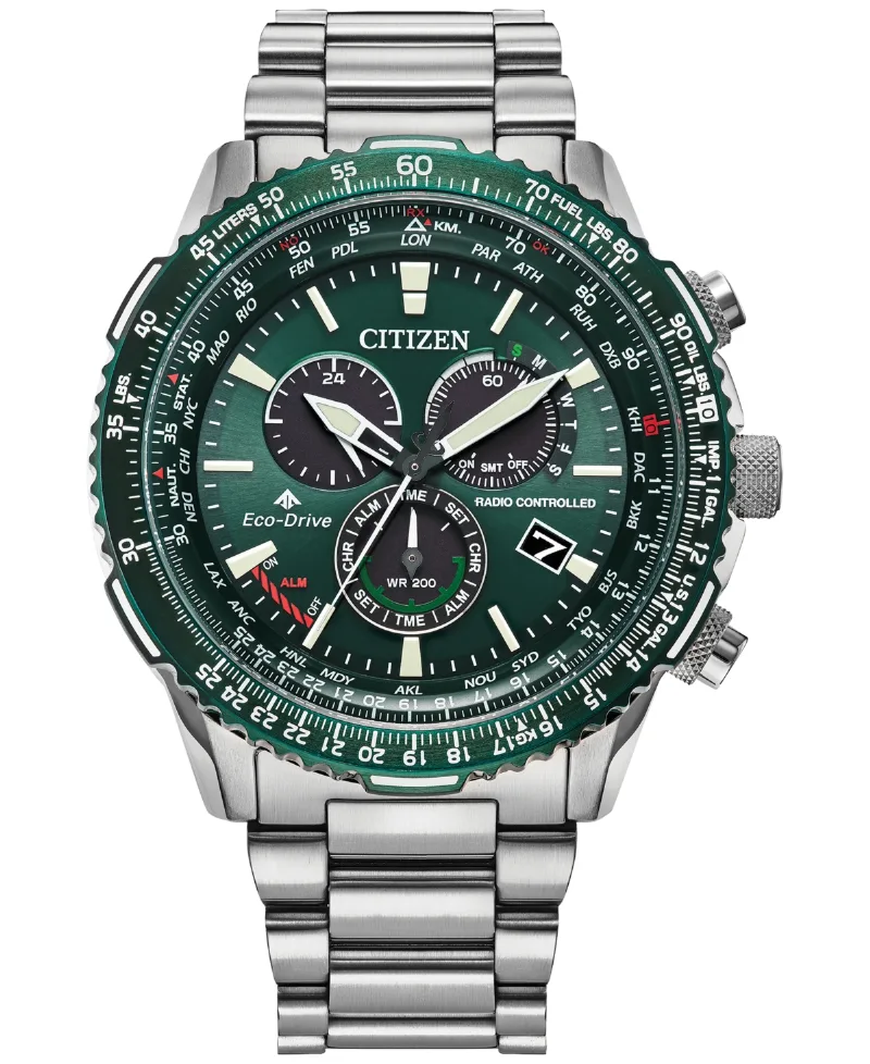 Citizen Eco-Drive Men's Chronograph Promaster Sky Stainless Steel Bracelet Watch 46mm - Silver-tone