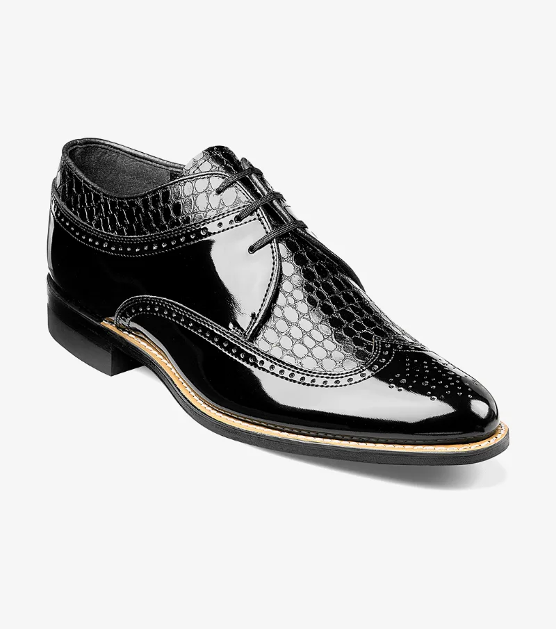Stacy Adams Shoes Dayton Wingtip Oxford Black Size 9.5