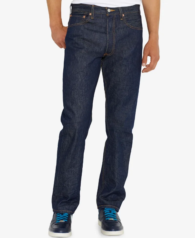 Levi's Men's 501 Original Shrink-to-Fit Non-Stretch Jeans - Rigid- Shrink to Fit