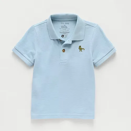 Okie Dokie Toddler & Little Boys Short Sleeve Regular Fit Polo Shirt, 12 Months, Blue