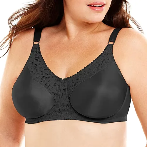 Underscore Lace Trim Underwire Unlined Full Coverage Bra, Dd, Black