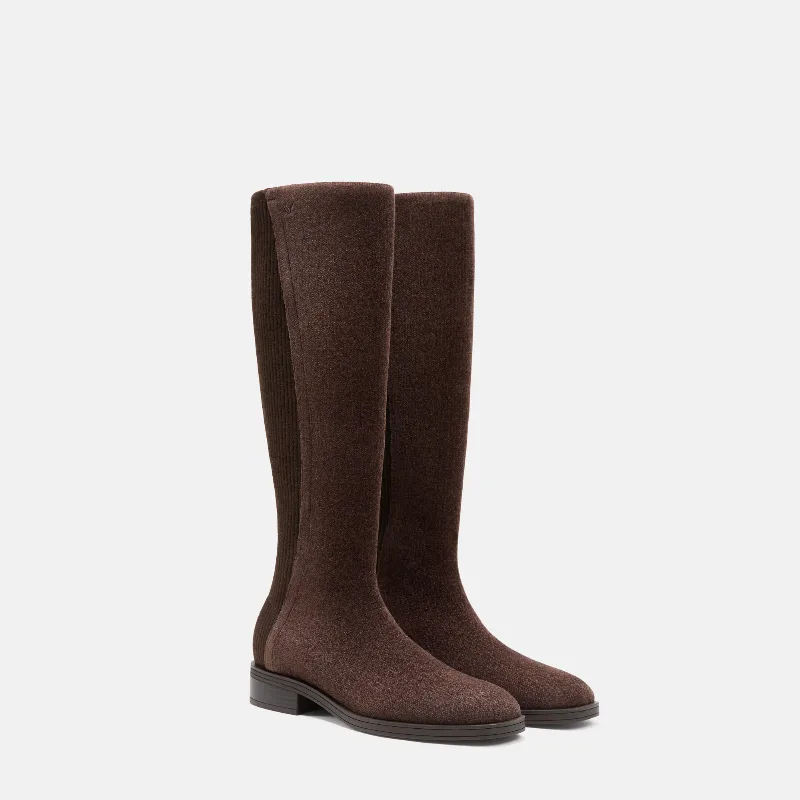 VIVAIA Square-Toe Knee-High Boots (Aida)|DARK CHOCOLATE|US 9.5