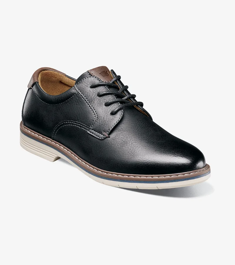 Florsheim Shoes Norwalk Jr. Boys Plain Toe Oxford Black CH Size 2 Little Kid