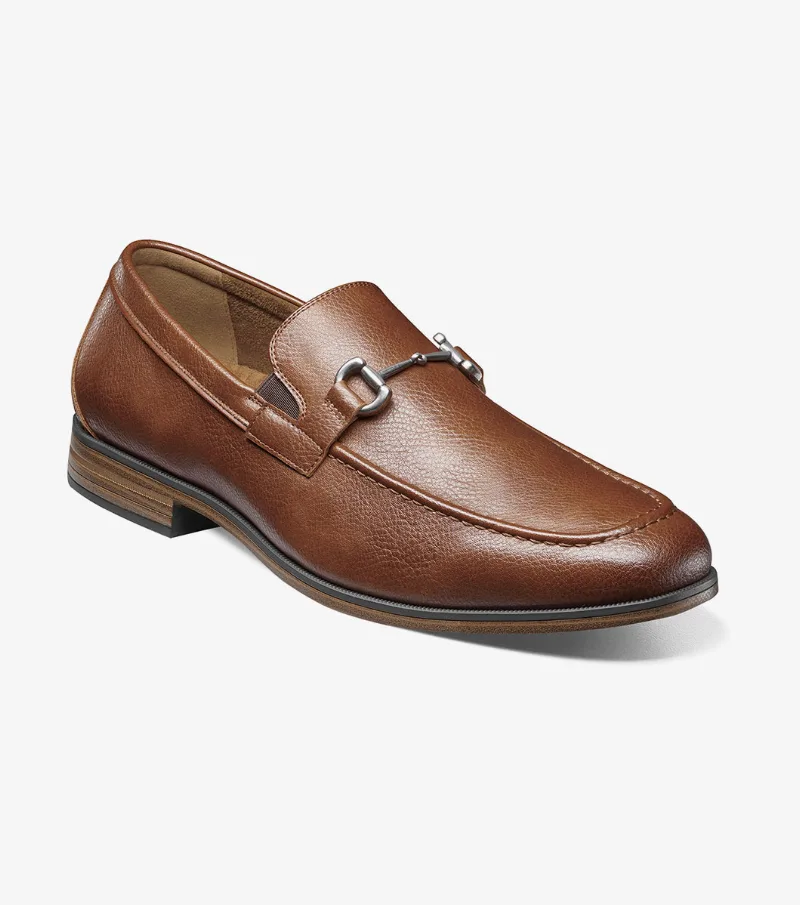 Stacy Adams Shoes Richmont Moc Toe Bit Slip On Cognac Tumbled Size 7.5