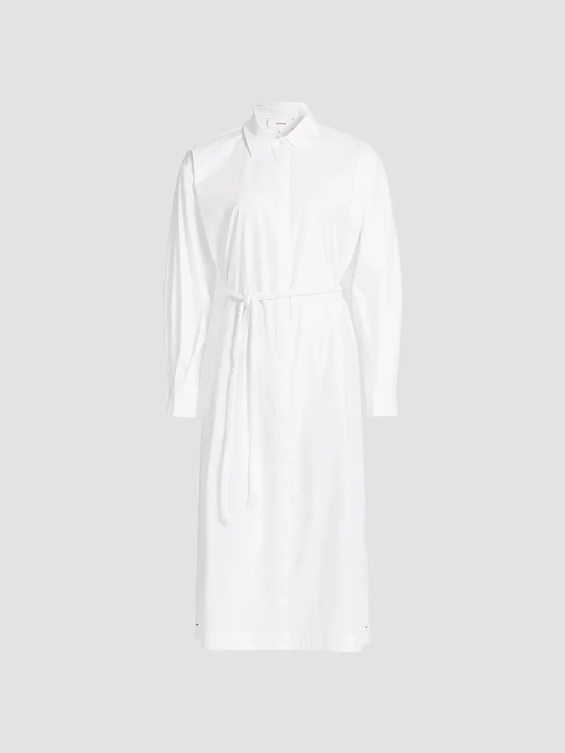 Xirena Women's Katia Cotton Poplin Tie-Waist Midi-Dress - White - Size XS