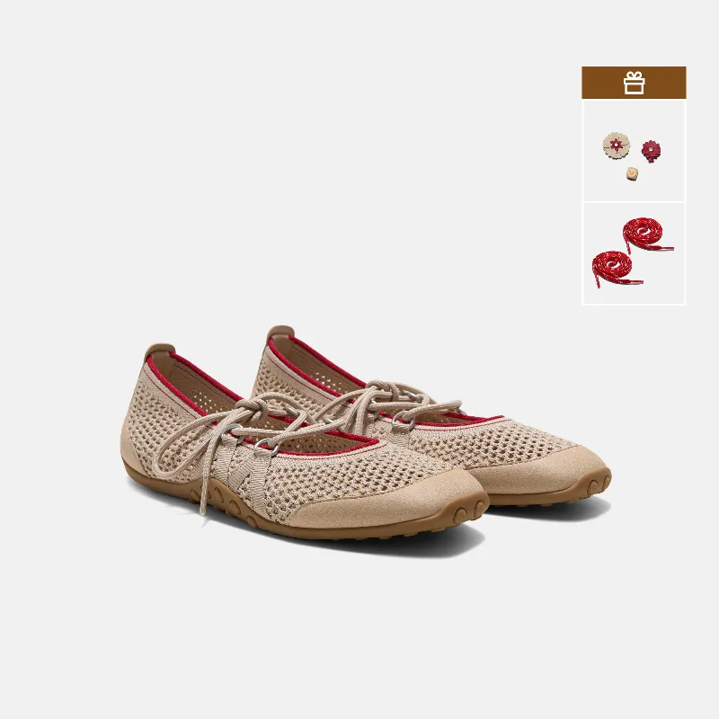 VIVAIA Square-Toe Hybrid Mesh Mary Janes (Cecily)|ALMOND MESH|US 7