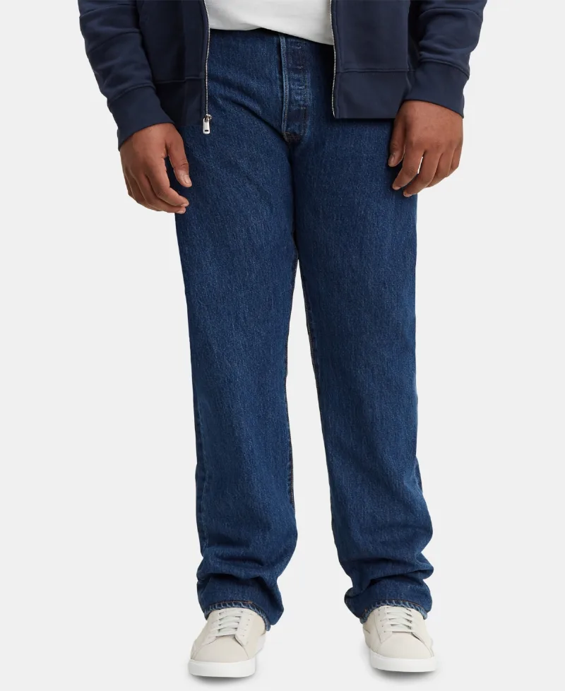 Levi's Men's Big & Tall 501 Original Fit Stretch Jeans - Dark Stonewash