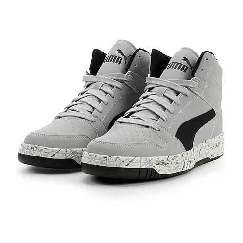 PUMA Rebound Layup Nubuck Marble 2 Mens Basketball Shoes, 10 1/2 Medium, Gray