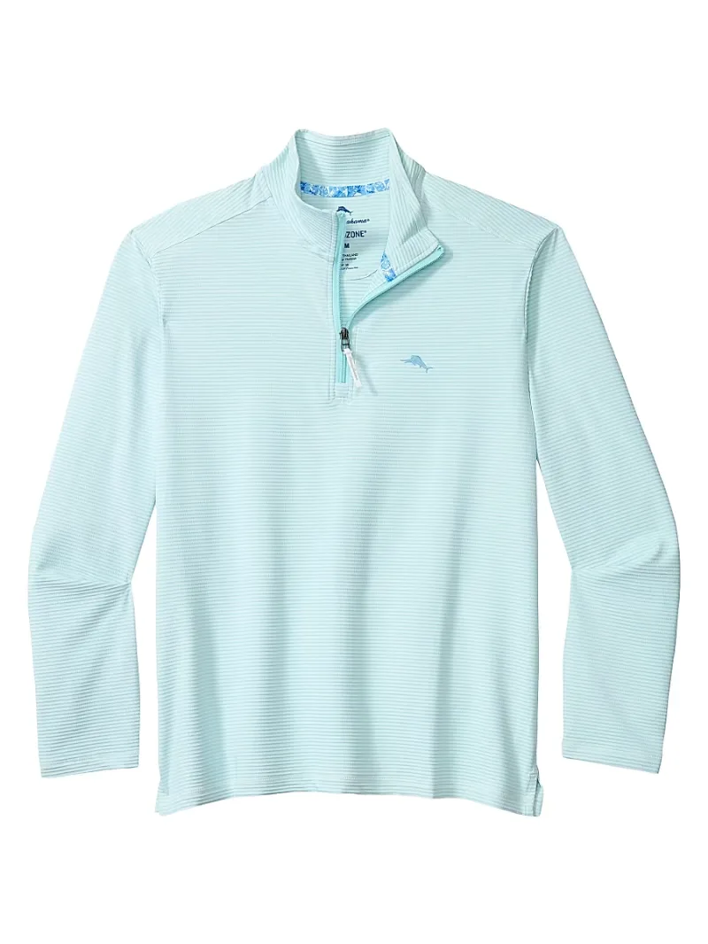 Tommy Bahama Men's Costa Wave Quarter-Zip Top - Starlight Blue - Size Small