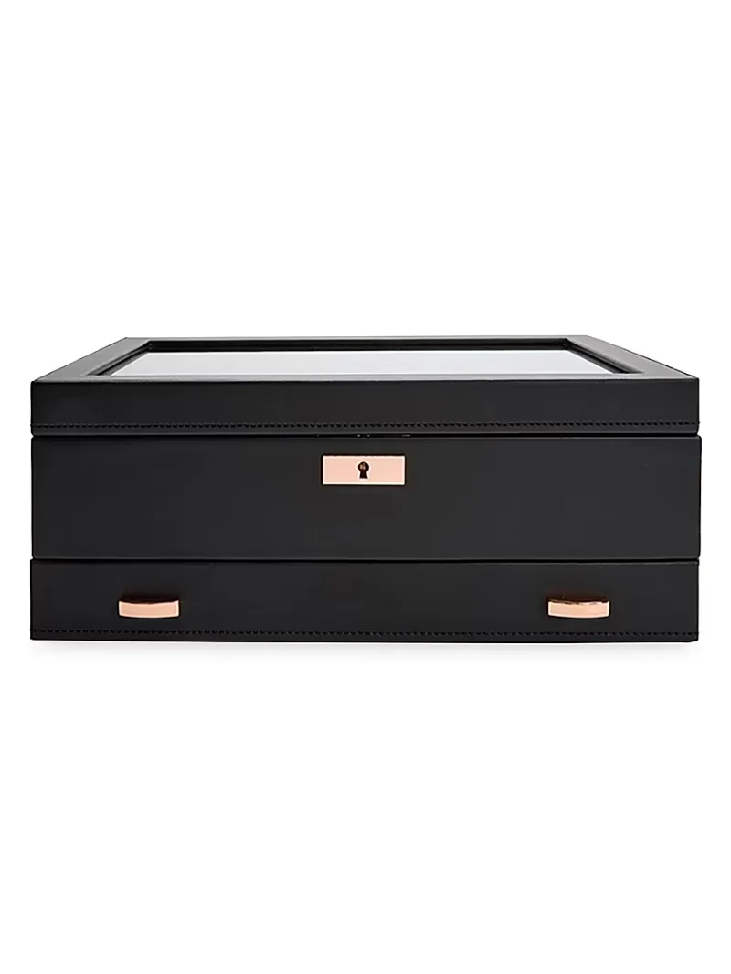 Wolf Axis 10-Watch Storage Box With Drawer - Copper