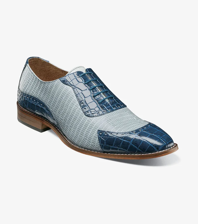 Stacy Adams Shoes Tarango Modified Cap Toe Oxford Dark Blue Multi Size 12