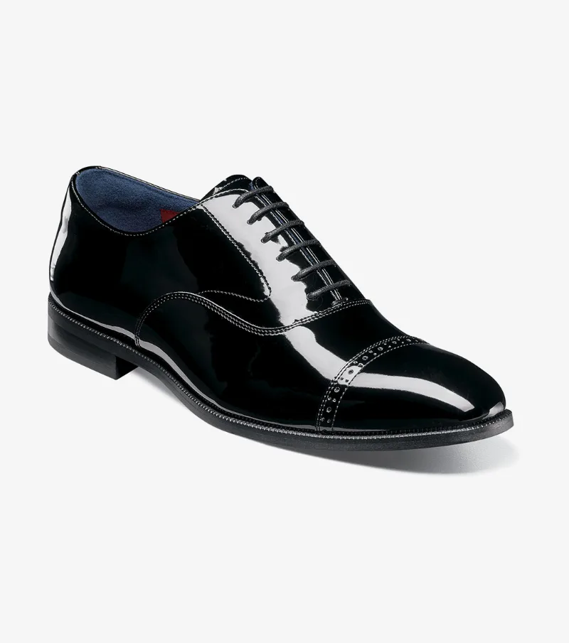 Stacy Adams Shoes Concorde II Cap Toe Oxford Black Patent Size 8.5