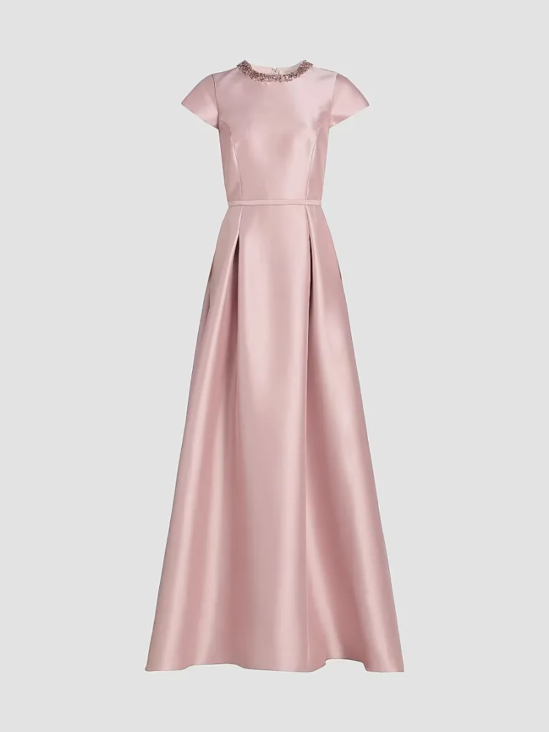 SACHIN BABI Women's Blythe Embellished Mikado Gown - Rose Quartz - Size 6