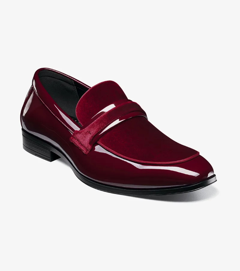 Stacy Adams Shoes Spratley Moc Toe Saddle Slip On Burgundy Size 9.5