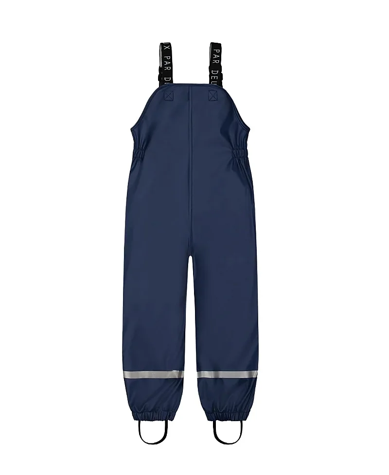 Deux par Deux Unisex Waterproof Adjustable Suspender Rain Overalls - Little Kid