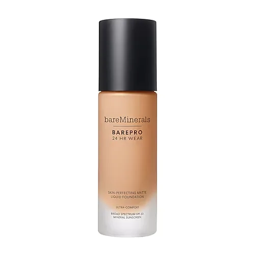 bareMinerals Barepro 24hr Wear Skin-Perfecting Matte Liquid Foundation Mineral SPF 20, One Size, Beige