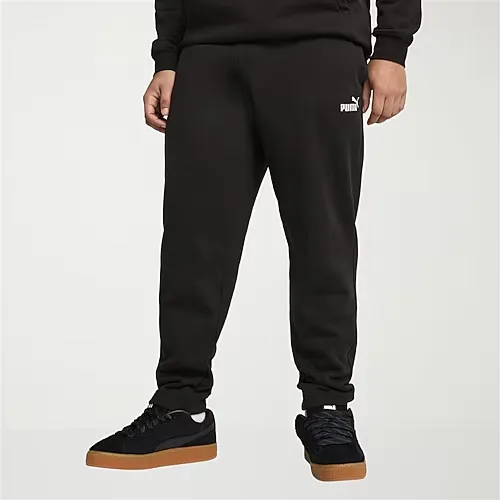 PUMA Sweatpants Essential Mens Drawstring Waist Tapered Regular Fit Fleece Sweatpant, Small, Black
