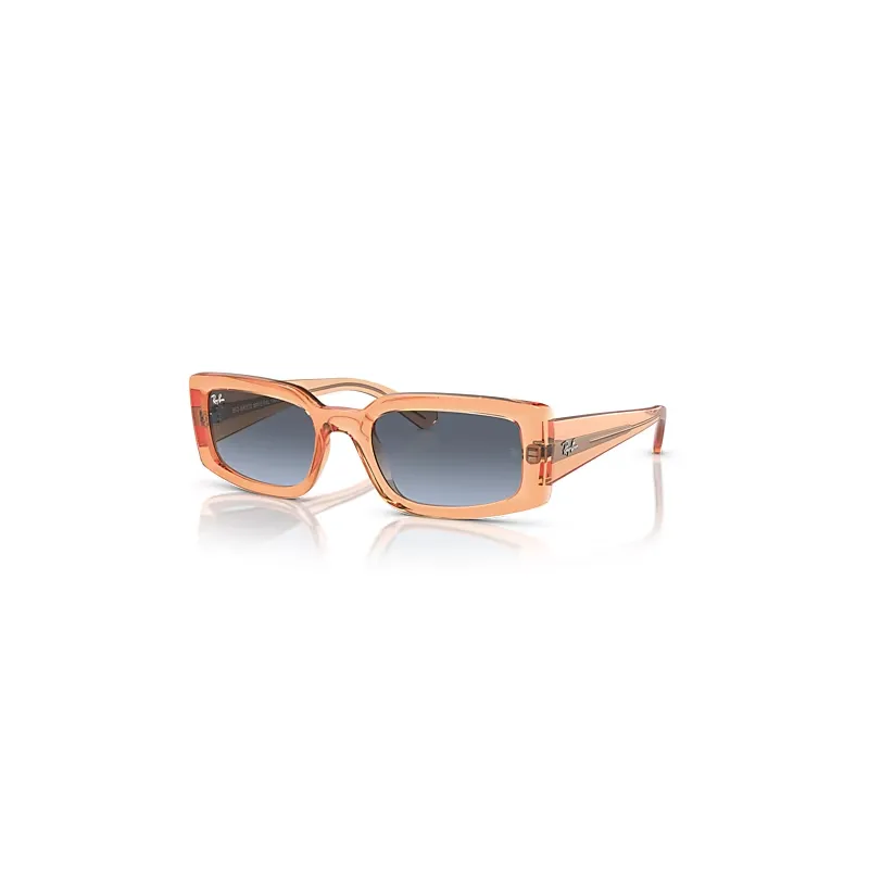 Ray-Ban Kiliane Bio-based Sunglasses Transparent Orange Frame Blue Lenses 54-21