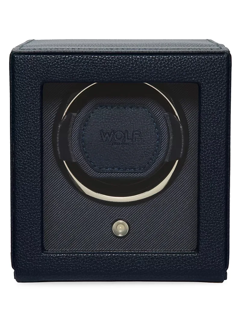 Wolf Cub Watch Winder With Cover - Blue