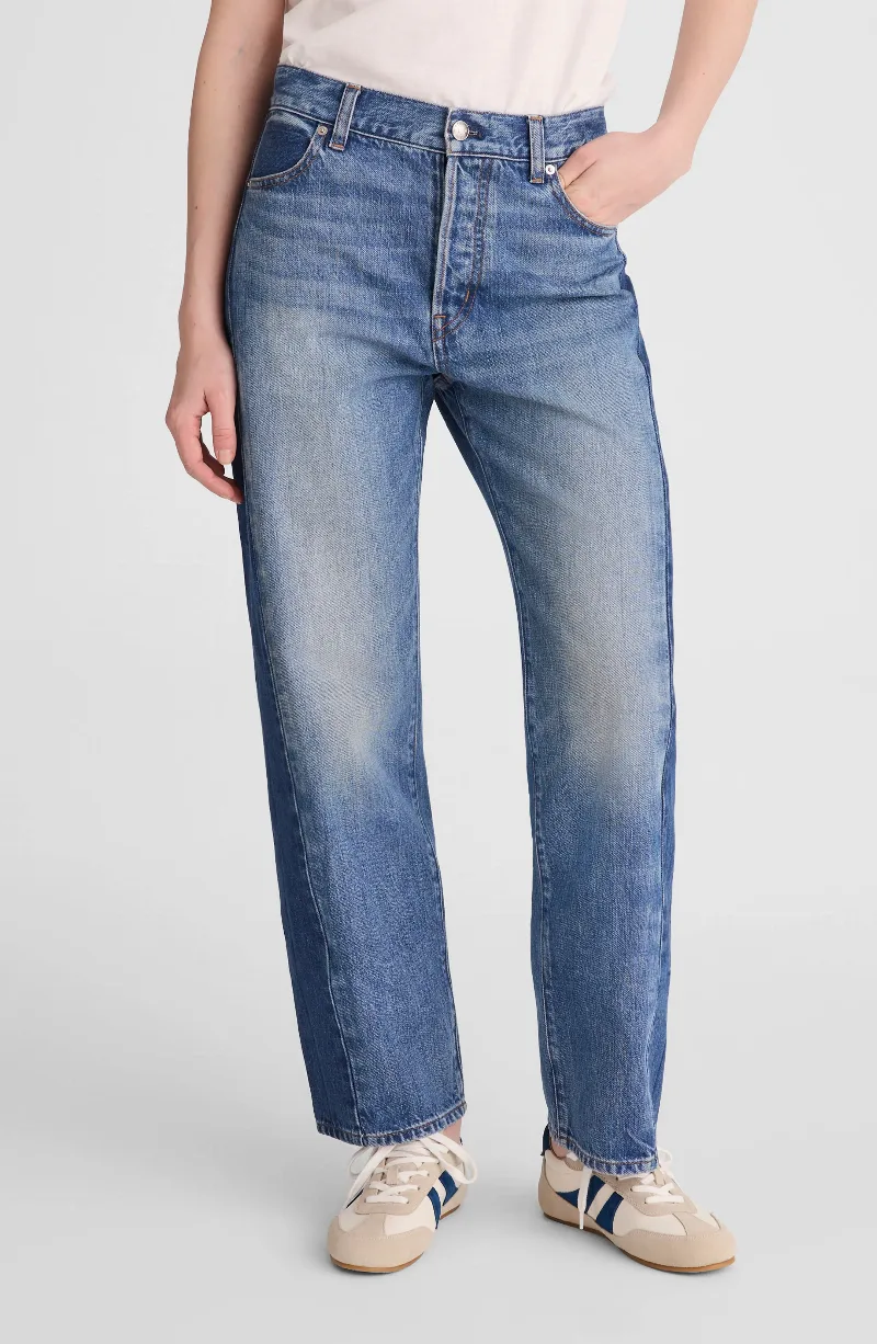 Pieced Barrel Leg Jeans