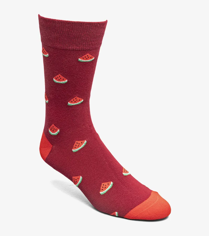 Florsheim Shoes Watermelon Men's Crew Dress Socks Red